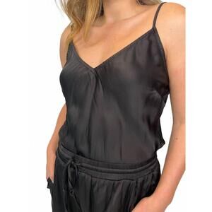 NEW RIVER + SKY satin cami in black